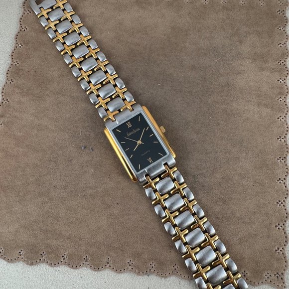 NEIMAN MARCUS Silver & Gold-Tone 8 Inch Art Deco Styled Tank Watch - Picture 3 of 9